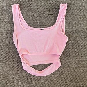 SHEIN Pink Ribbed Crop Top